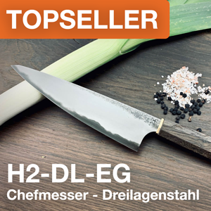 H2 Chefmesser aus Dreilagenstahl der Hohenmoorer Messermanufaktur